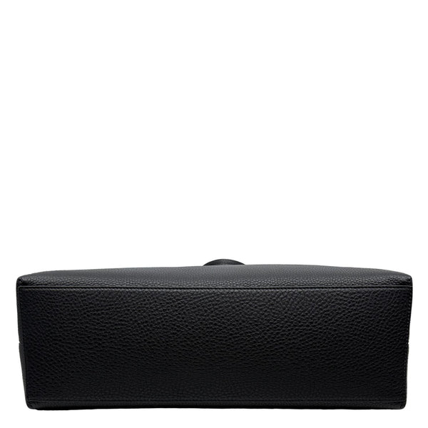 VALENTINO Garavani Rockstud Grained Calfskin Leather Shopping Tote Black