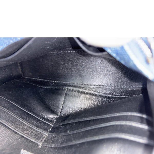 BALENCIAGA Hourglass Denim Shoulder Bag Blue