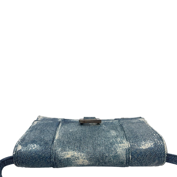 BALENCIAGA Hourglass Denim Shoulder Bag Blue