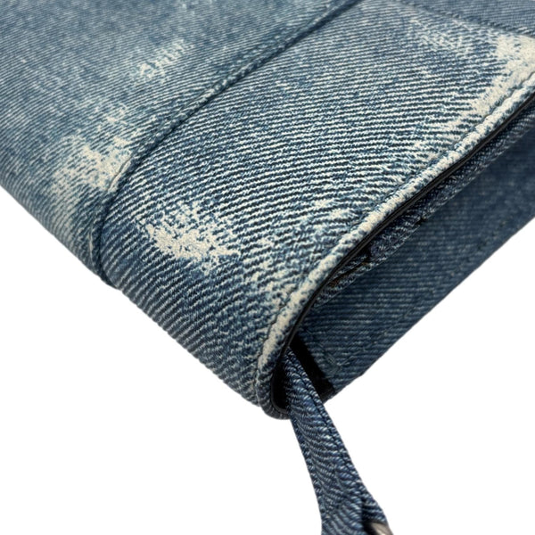 BALENCIAGA Hourglass Denim Shoulder Bag Blue