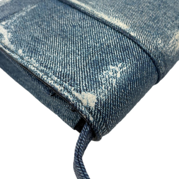 BALENCIAGA Hourglass Denim Shoulder Bag Blue