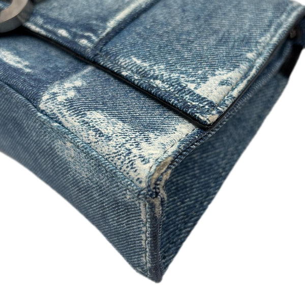 BALENCIAGA Hourglass Denim Shoulder Bag Blue