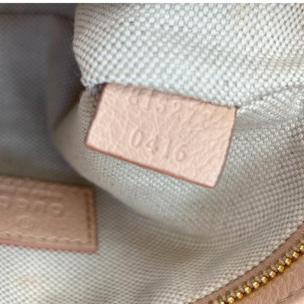 GUCCI GG Emblem Small Embossed Leather Shoulder Bag Pink 815278