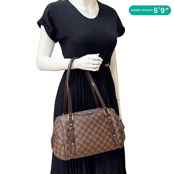 LOUIS VUITTON Rivington Damier Ebene Shoulder Bag Brown