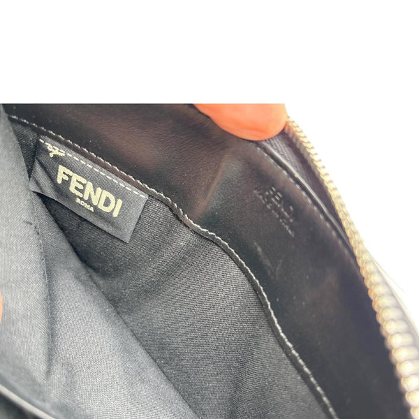 FENDI Colorful Studs Calfskin Zip Around Long Wallet Black