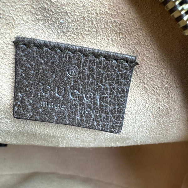 GUCCI Ophidia Mini GG Round Supreme Monogram Web Crossbody Bag Beige 550618