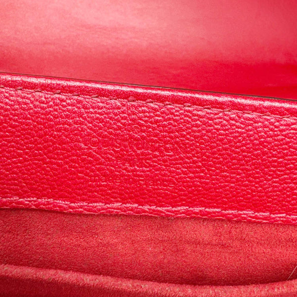 LOUIS VUITTON Very Chain Cuir Plume Ecume Leather Shoulder Bag Red