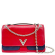LOUIS VUITTON Very Chain Cuir Plume Ecume Leather Shoulder Bag Red