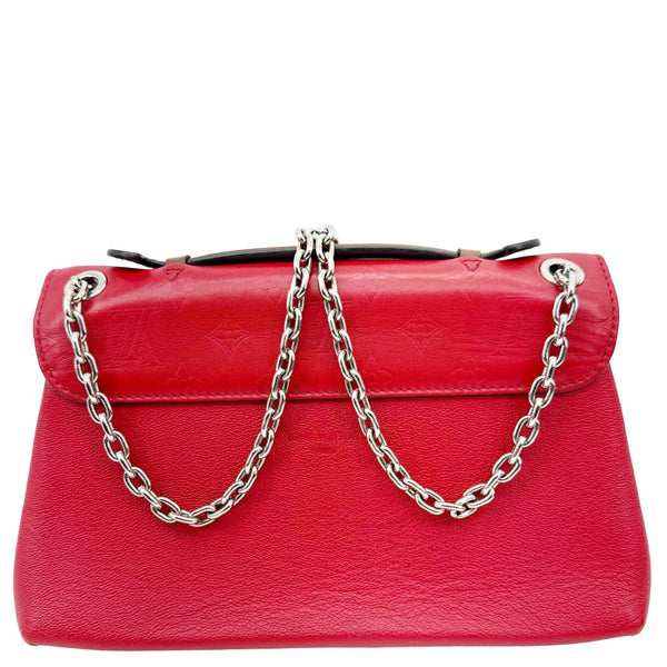 LOUIS VUITTON Very Chain Cuir Plume Ecume Leather Shoulder Bag Red