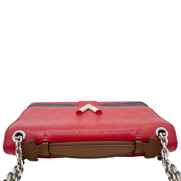 LOUIS VUITTON Very Chain Cuir Plume Ecume Leather Shoulder Bag Red