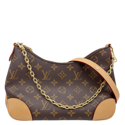 LOUIS VUITTON Boulogne PM Monogram Canvas Shoulder Bag Brown