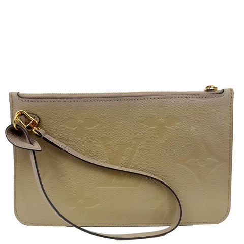 LOUIS VUITTON Empreinte Monogram Leather Wristlet Beige