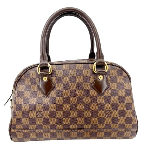 LOUIS VUITTON Duomo Damier Ebene Satchel Bag Brown