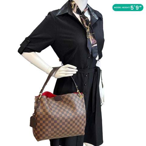 LOUIS VUITTON Graceful PM Damier Ebene Shoulder Bag Brown