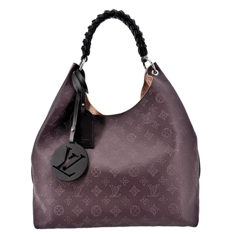 LOUIS VUITTON Carmel Mahina Leather Hobo Bag Chocolate