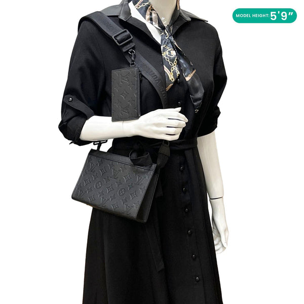 LOUIS VUITTON Gaston Wearable Monogram Shadow Crossbody Bag Black