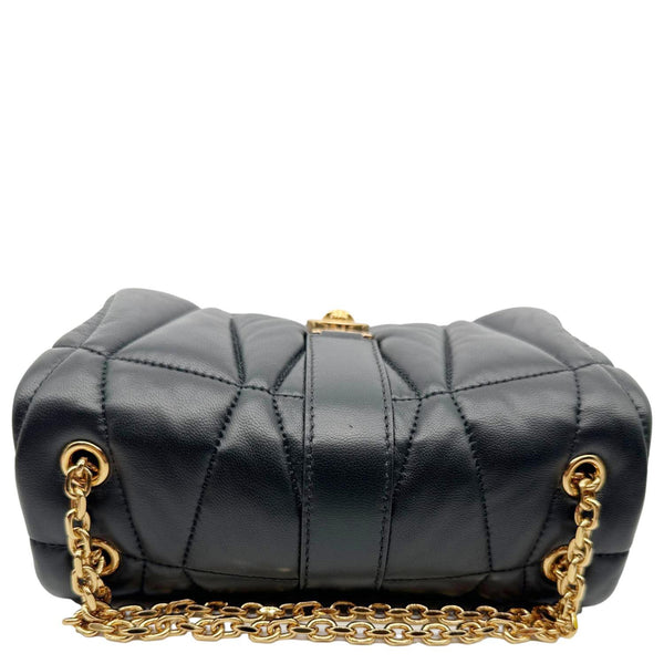 VERSACE Kleio Quilted Nappa Leather Shoulder Bag Black