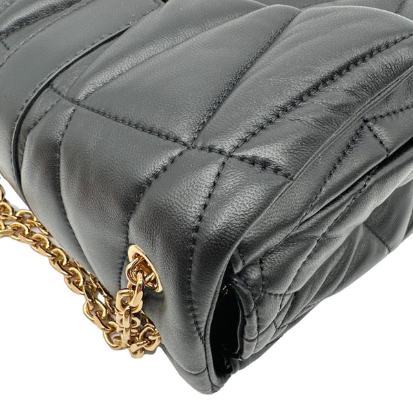 VERSACE Kleio Quilted Nappa Leather Shoulder Bag Black