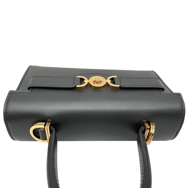 VERSACE Medusa '95 Leather Top Handle Shoulder Bag Black
