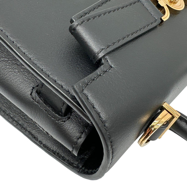 VERSACE Medusa '95 Leather Top Handle Shoulder Bag Black