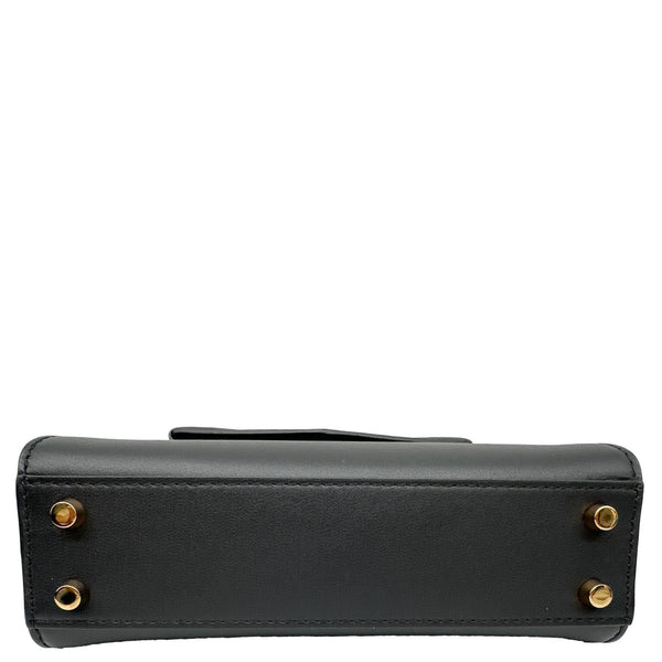 VERSACE Medusa '95 Leather Top Handle Shoulder Bag Black