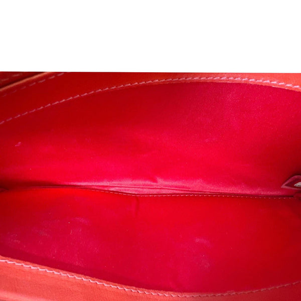 CHANEL Brilliant East West Flap Patent Calfskin Quilted Leather Shoulder Bag Red