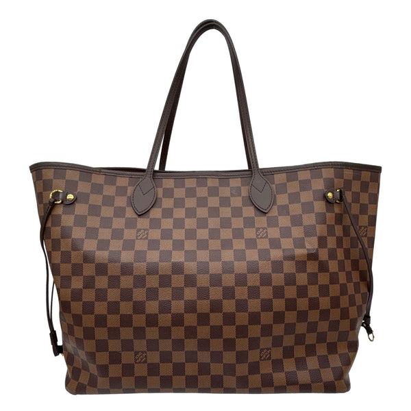 LOUIS VUITTON Neverfull GM Damier Ebene Tote Bag Brown
