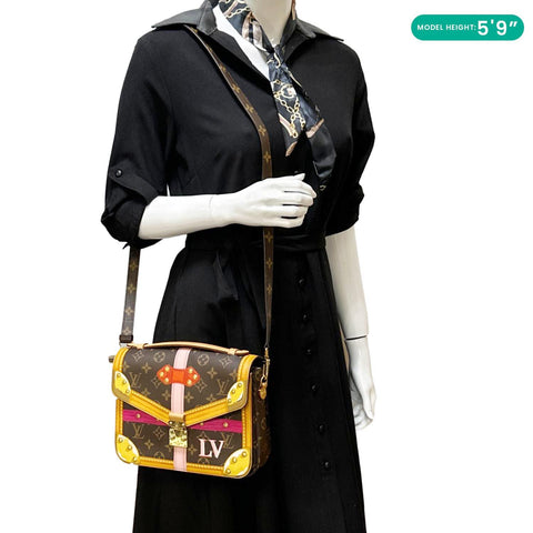 LOUIS VUITTON Summer Trunk Metis Pochette Monogram Canvas Crossbody Bag Brown