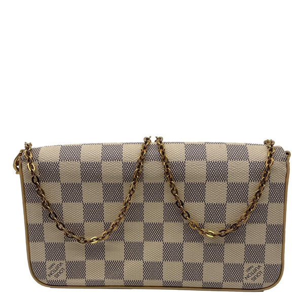LOUIS VUITTON Felicie Pochette Damier Azur Crossbody Bag Rose Ballerine