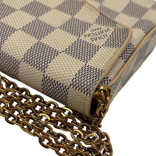 LOUIS VUITTON Felicie Pochette Damier Azur Crossbody Bag Rose Ballerine