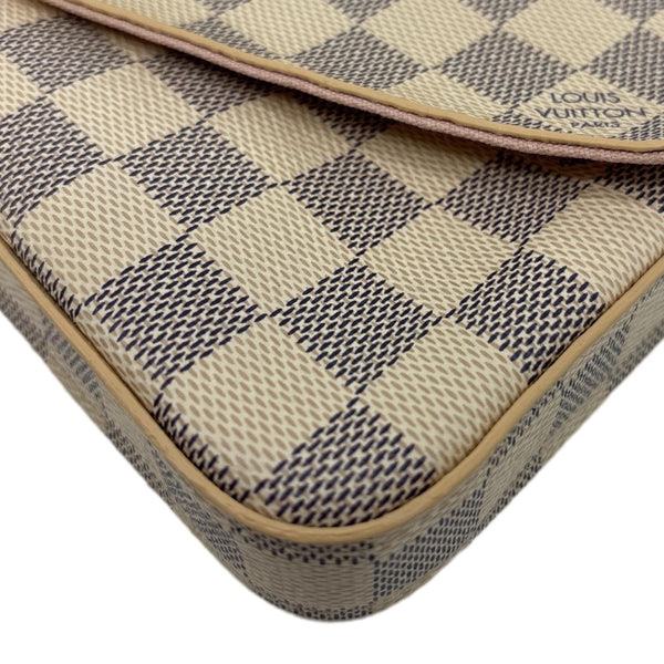 LOUIS VUITTON Felicie Pochette Damier Azur Crossbody Bag Rose Ballerine