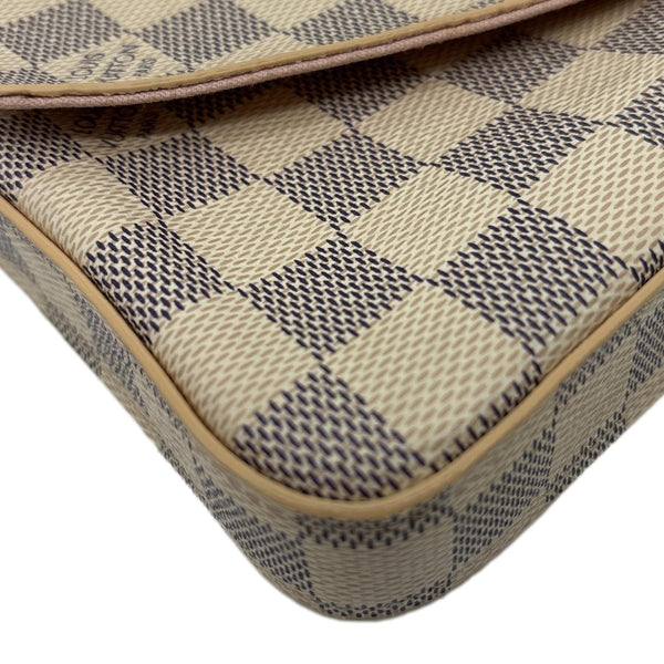 LOUIS VUITTON Felicie Pochette Damier Azur Crossbody Bag Rose Ballerine