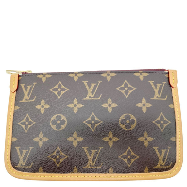 LOUIS VUITTON Neverfull Wristlet Monogram Canvas Pouch Brown