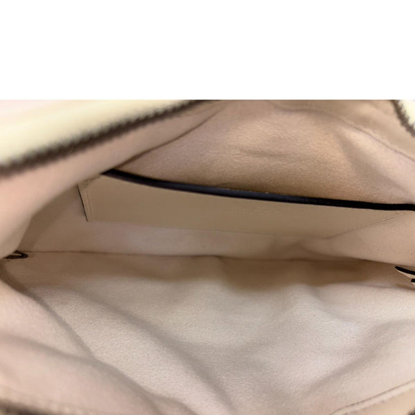 GUCCI GG Marmont Leather Shoulder Bag White 777263