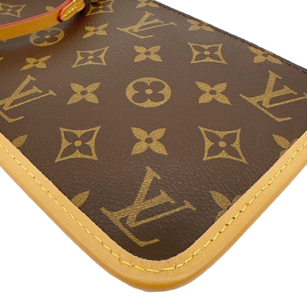 LOUIS VUITTON Neverfull Wristlet Monogram Canvas Pouch Brown