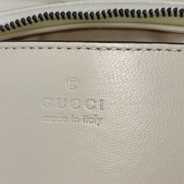GUCCI GG Marmont Leather Shoulder Bag White 777263
