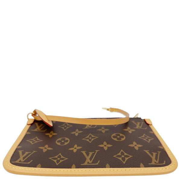 LOUIS VUITTON Neverfull Wristlet Monogram Canvas Pouch Brown