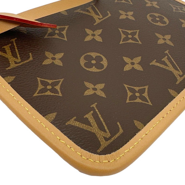 LOUIS VUITTON Neverfull Wristlet Monogram Canvas Pouch Brown