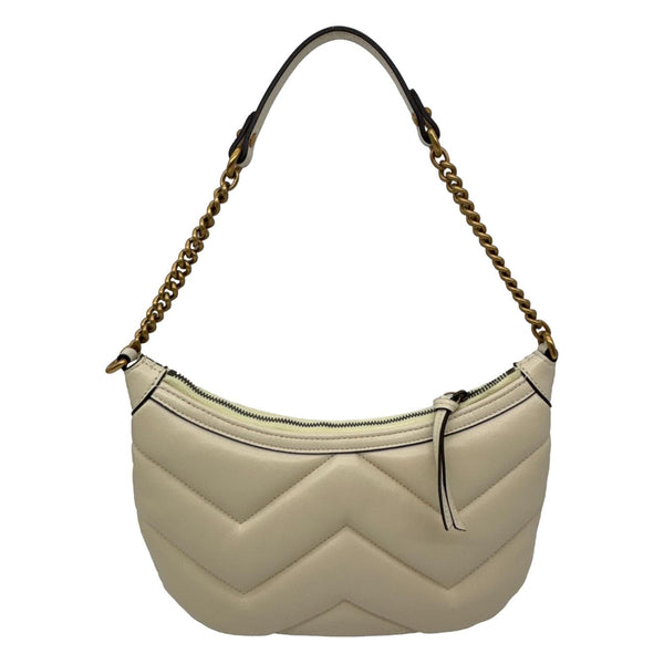 GUCCI GG Marmont Leather Shoulder Bag White 777263
