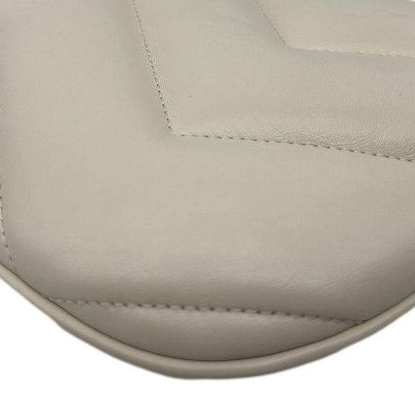 GUCCI GG Marmont Leather Shoulder Bag White 777263