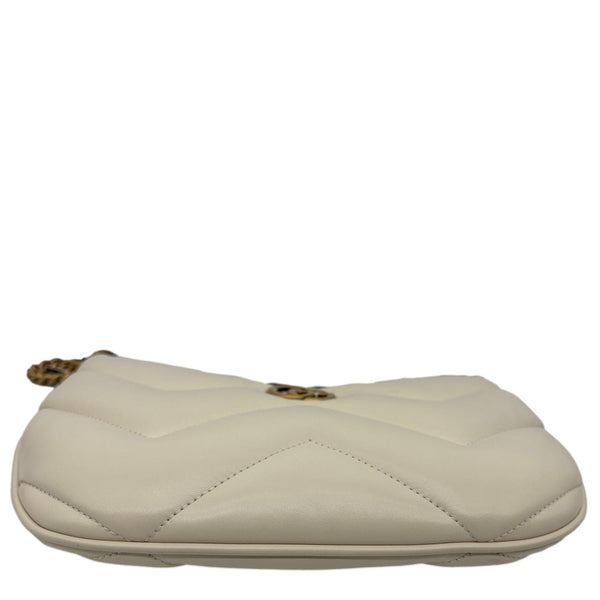 GUCCI GG Marmont Leather Shoulder Bag White 777263