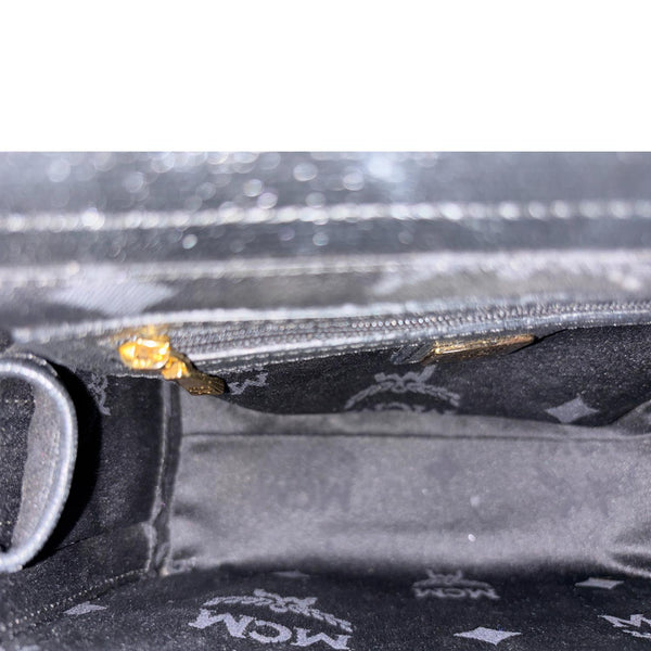 MCM Studded Saffiano Leather Tote Bag Black