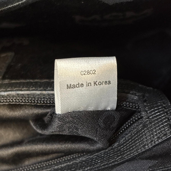 MCM Studded Saffiano Leather Tote Bag Black