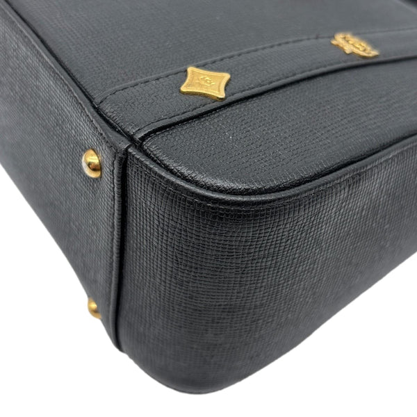 MCM Studded Saffiano Leather Tote Bag Black