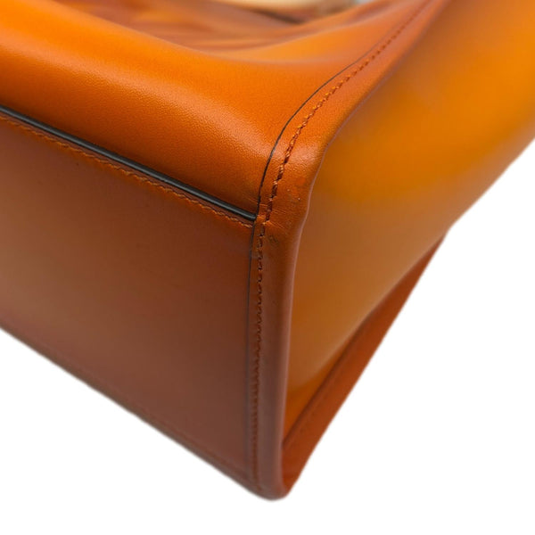 FENDI Sunshine Medium Leather Shopper Tote Bag Orange