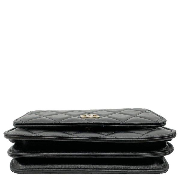 CHANEL Maxi Pearl Mini Quilted Leather WOC Crossbody Bag Black