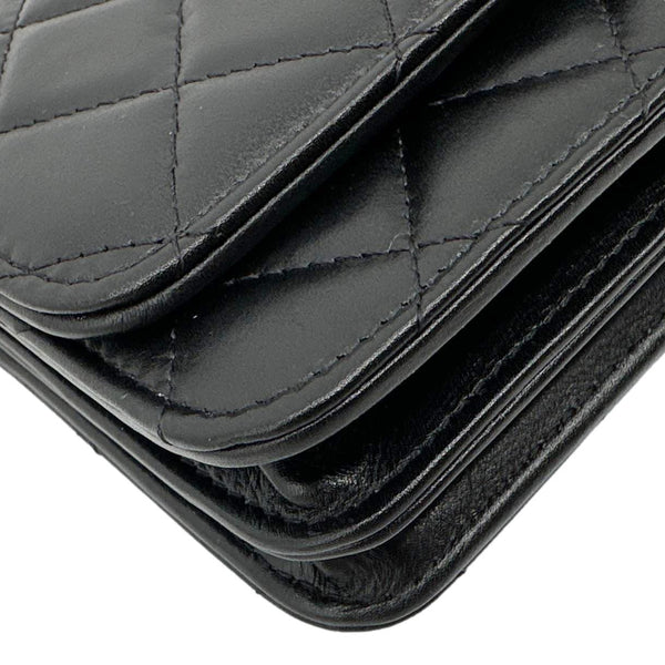 CHANEL Maxi Pearl Mini Quilted Leather WOC Crossbody Bag Black