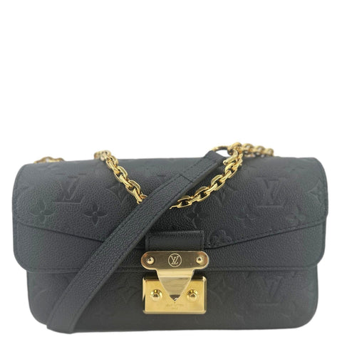 LOUIS VUITTON Marceau Monogram Empreinte Leather Shoulder Bag Black