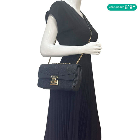 LOUIS VUITTON Marceau Monogram Empreinte Leather Shoulder Bag Black