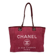 CHANEL Deauville Canvas Tote Bag Pink